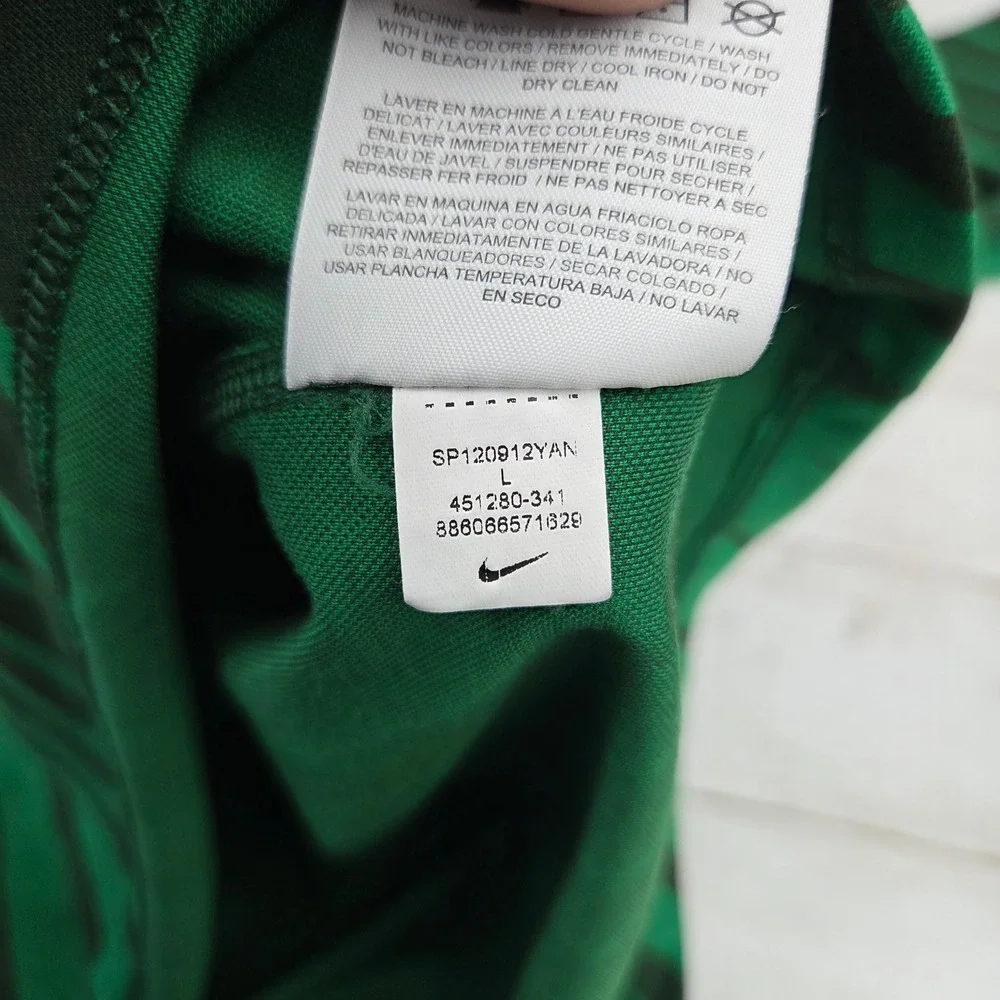 Nike Dri-FIT Running 1/4 Zip Pullover Striped Mens L Green Black 451280-341